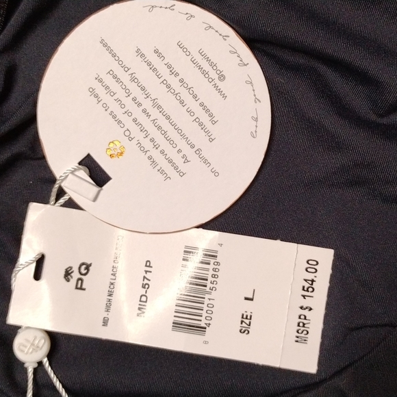 NWT PQ Mid High Neck Lace One Piece Swimsuit - Picture 10 of 15